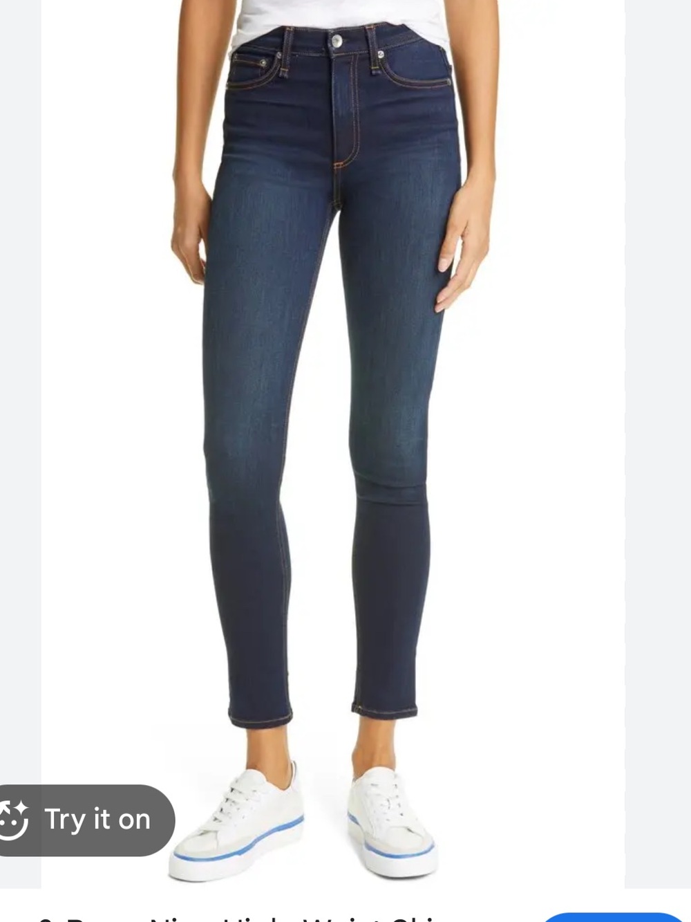 rag & bone Nina High-Waist Skinny Jeans in Dark Indigo